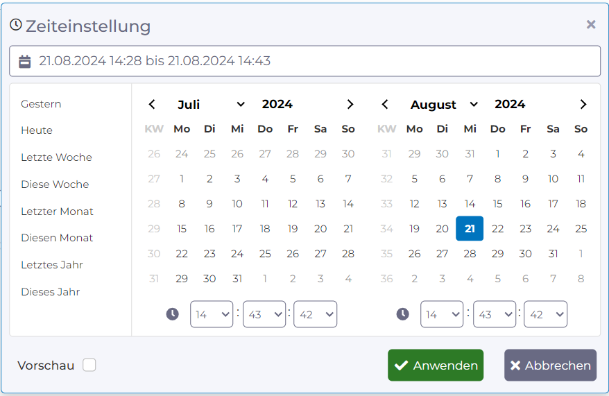 Visualisierung von OPC UA-Daten mit manubes: Zeiteinstellung des Time Series Charts