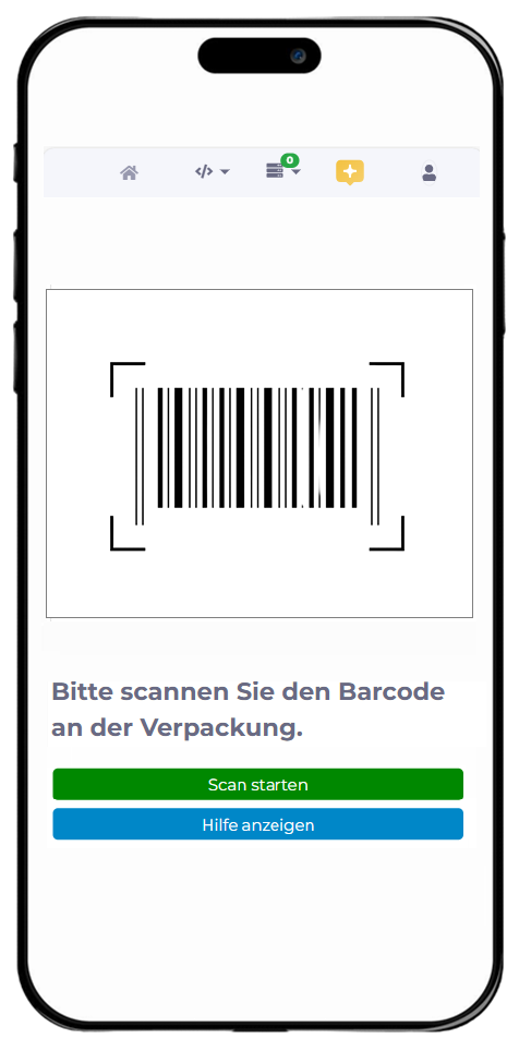 manubes-Beispielanwendung: Verpackungs-Identifikation in der Produktion per Barcode-Scan